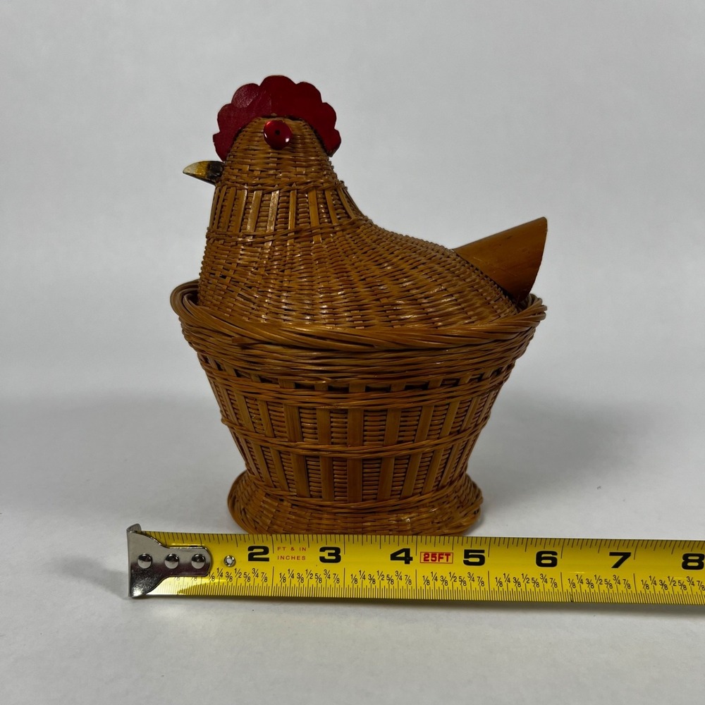 Unbranded Hen on Nest Wicker Basket Unisex OS Brown Good Cottagecore Candy Dish - Picture 7 of 8